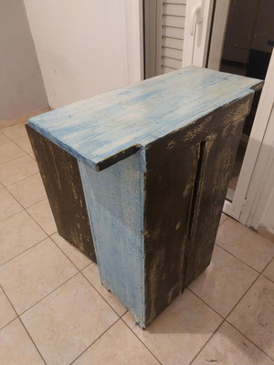 Χειροποίητο vintage κομοδίνο shabby chic μεταχειρισμένο, ξύλινο
