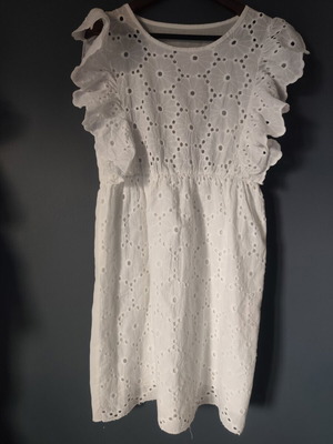 White summer dress with cutwork embroidery like new, size S