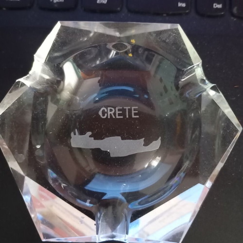 Crete Glass Ashtray like new, souvenir