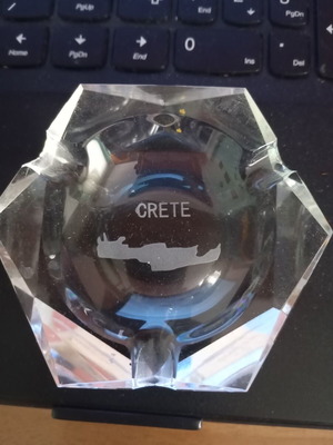Crete Glass Ashtray like new, souvenir