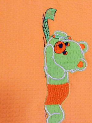 Piqué baby blanket orange teddy bear 1.14x1.30