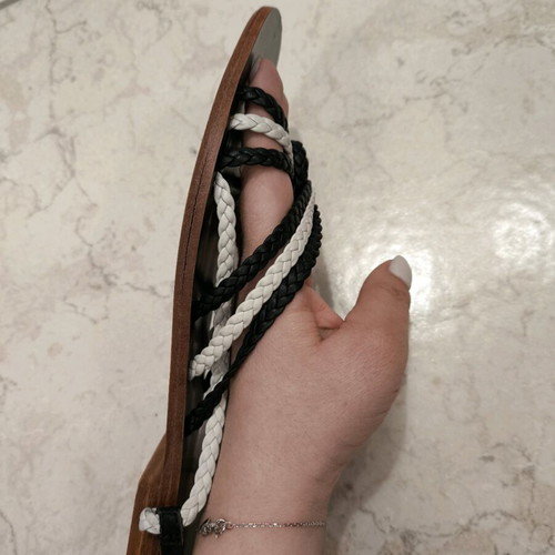 Lacoste women's sandals used, size 38, black with white details