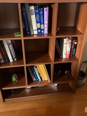 Bookshelf with cubic shelves used