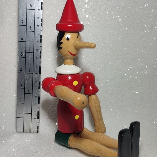 Wooden Pinocchio figure