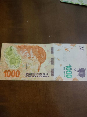 Argentine pesos used, 1000