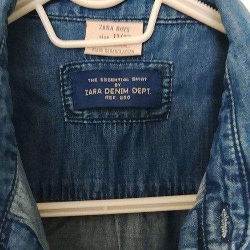 Zara kids' long-sleeve denim shirt like new, dark blue