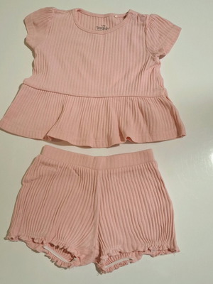 Topomini summer set 0-6 months 62 cm pink ripped, like new