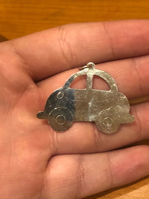 Silver necklace in car shape 925