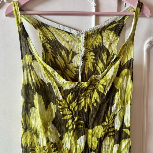 Floral dress used, green shades, one size