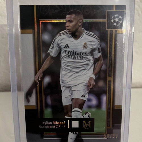 2024-25 Topps Museum UEFA Kylian Mbappé Gold Parallel Card like new
