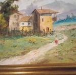 Canvas painting landscape with traditional houses like new