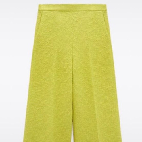 Zara lime jupe culotte pants new size Medium boucle