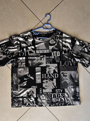 T-shirt blouse, with shimmer design, one size