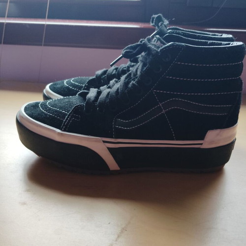 Vans Sk8-Hi Stacked (Suede) black sports sneakers like new, size 40.5