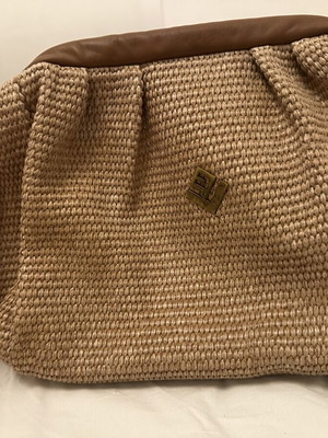 Lovely straw handbag, beige and brown