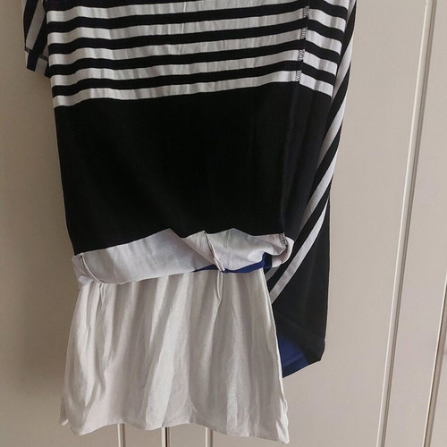Elastic maxi cotton dress like new, size XS/S, black and white