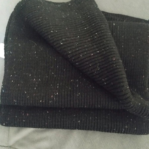 Black scarf like new with colored dots