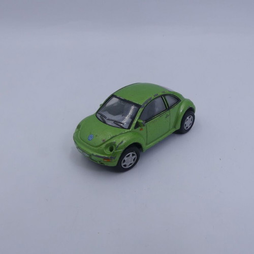 Kinsmart Volkswagen New Beetle used 1:64 green pull back toy car