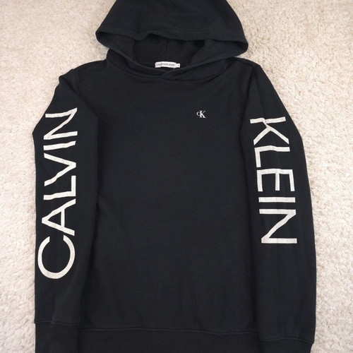 Calvin Klein Jeans Black Hoodie used with Distressed Logo