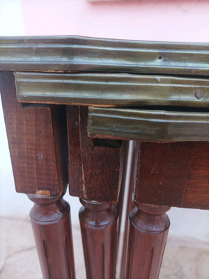 Nesting tables set of three with painting used