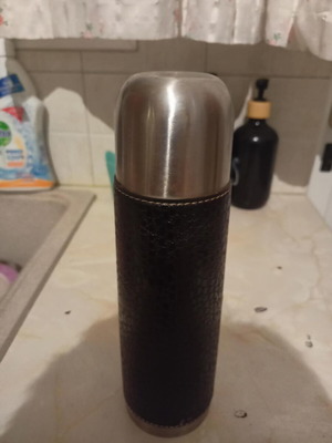Thermos 700 ml with leather cover like new
