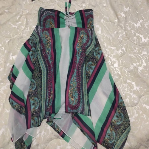 Miss Grant children's summer dress, colorful paisley and stripes, ages 10-12
