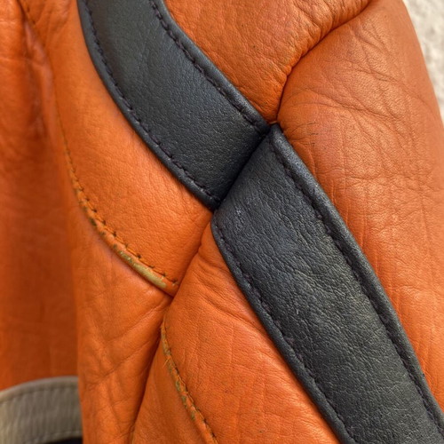 Leather motorcycle jacket used, size XL, Blue Union