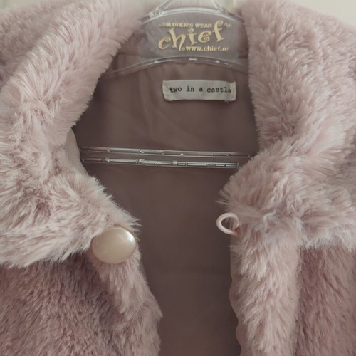 Two In A Castle Pink Fur Jacket like new, size 6 years