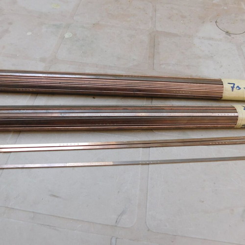 Harris 0 Copper Soldering Rods pack of 10 like new, flat hard solder