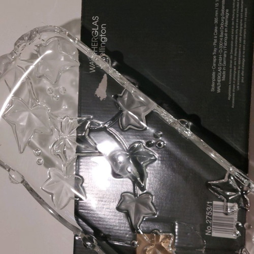 Rectangular crystal cake platter new 39x16 cm