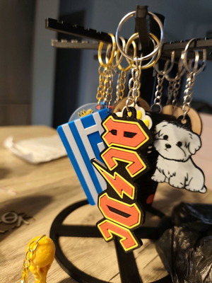 AC/DC 3D Printed Keychain new with embossed texture