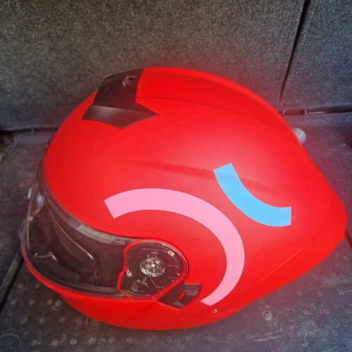 Motorcycle helmet XL, red with visor