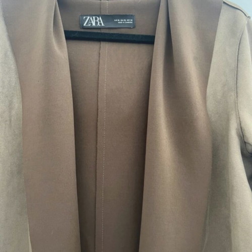 Suede coat Zara like new, chaki/brown color, size XL