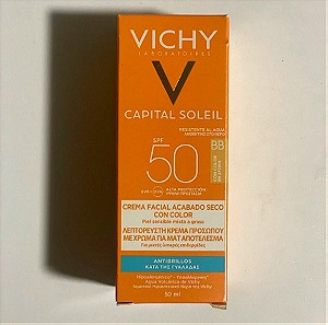 Vichy Waterproof Tinted Sunscreen Face Cream BB Tinted Mattifying Face Fluid Dry Touch with Matte Ef