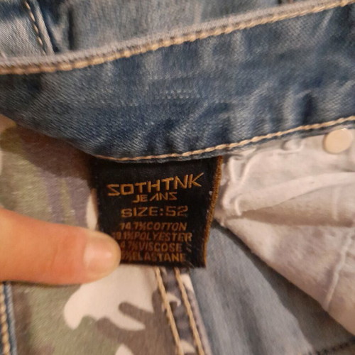 Men's jeans with rips used, size 52, blue