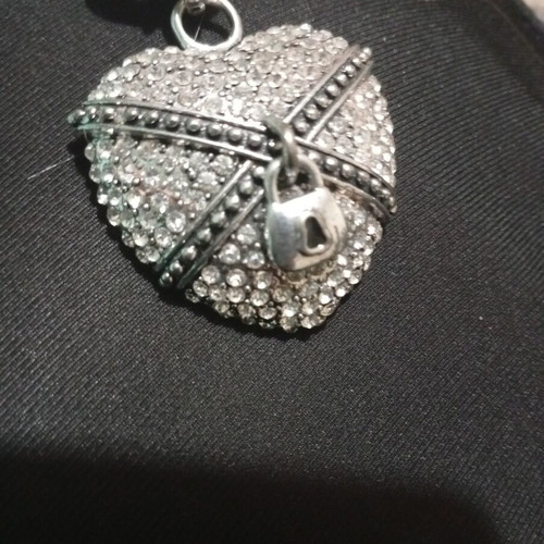 Heart necklace new, heavy silver jewelry