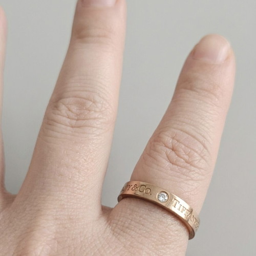 Ring used, rose gold plated with 3 zirconia stones