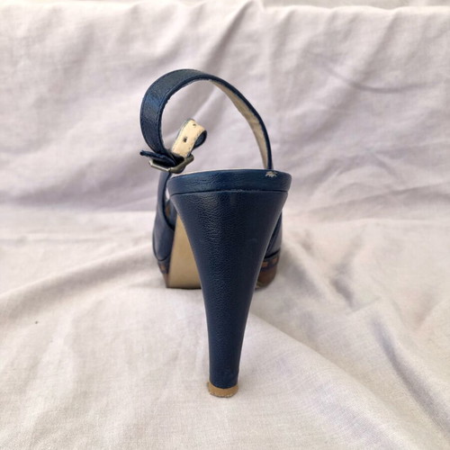 Tip Toe Blue Women's Sandals size 37 like new, Italian leather, 10cm heel