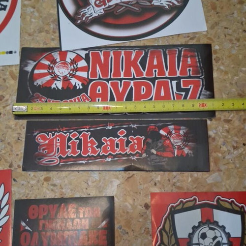 Olympiacos stickers set, like new, pack of 25