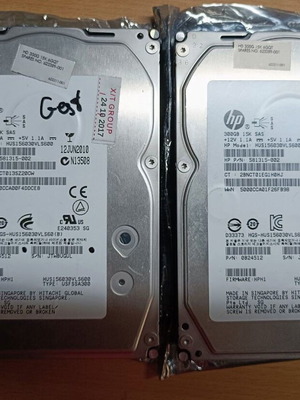HP Enterprise SAS 300GB 15K RPM used, 2 pieces 3.5" hard drives