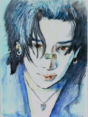 Bang Chan handmade watercolor sketch A4 new