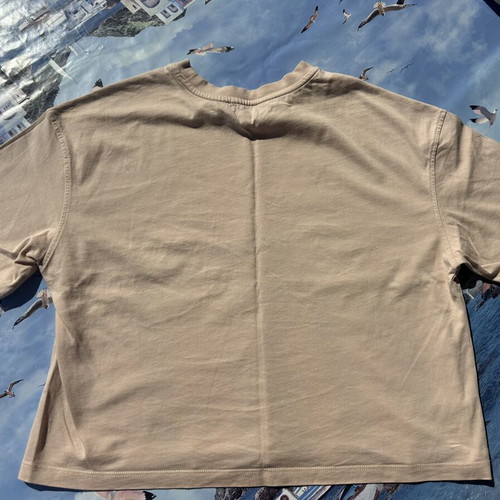 River Island Cropped T-shirt like new, beige with slogan, size 152 cm