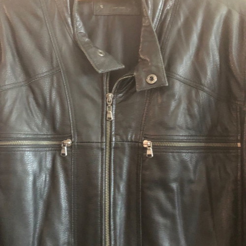 Leather jacket used, black, size L to XL