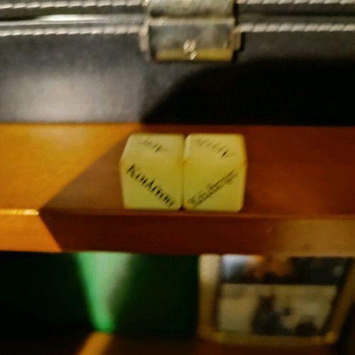 Phosphorescent dice used from Free magazine