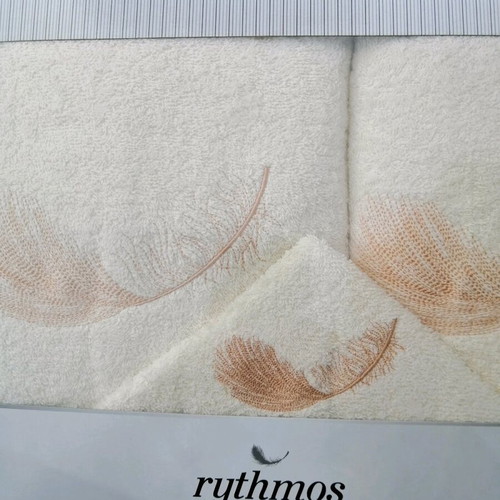 Rythmos towel set of 3 with embroidery, new