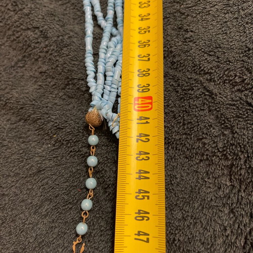 Vintage women's necklace boho style with natural amazonite, used
