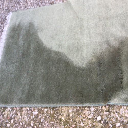 Wool rug used green pastel 165x70 cm with thick pile
