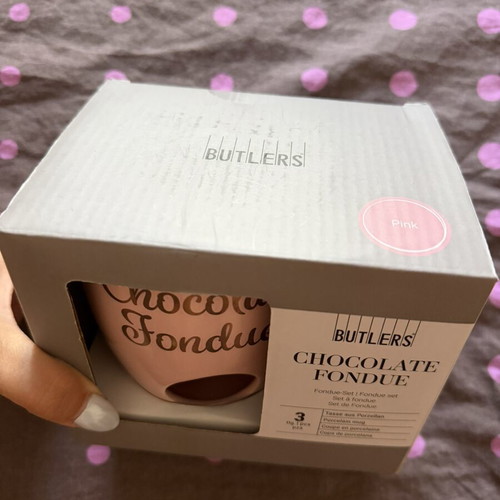 Butlers Fondue Pot Porcelain New Pink