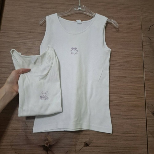 Girls' sleeveless undershirts like new, pack of 3, 100% cotton