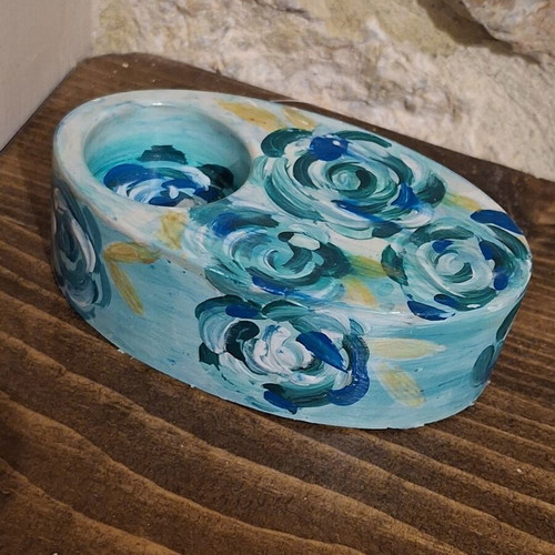 Small porcelain tealight holder handmade, made to order